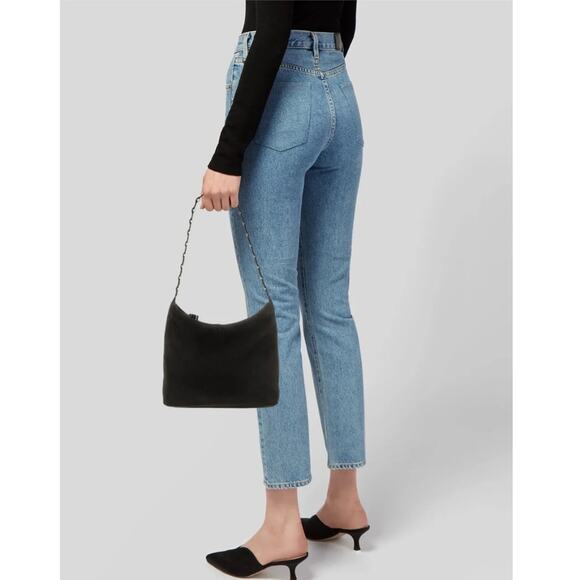 Salvatore Ferragamo Black Nylon Shoulder Bag with Chain Strap MSRP $460 EUC - Picture 2 of 13